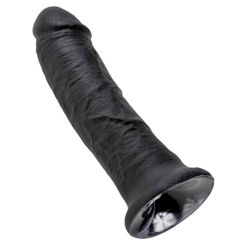 King Cock - Realistyczne Dildo Z Żyłkami I Przyssawką 20 CM Czarny Kolor Skóry